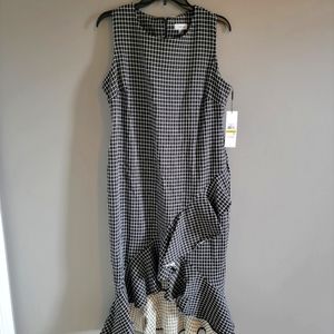 NWT Calvin Klein High Low Ruffle Hem Midi Dress Size 14